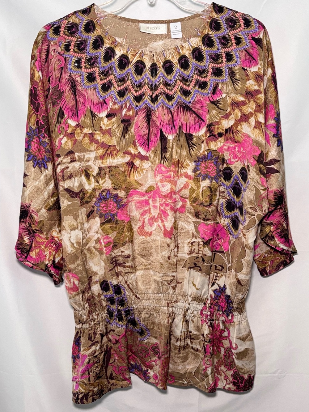 Chico’s Floral Tropical Blouse